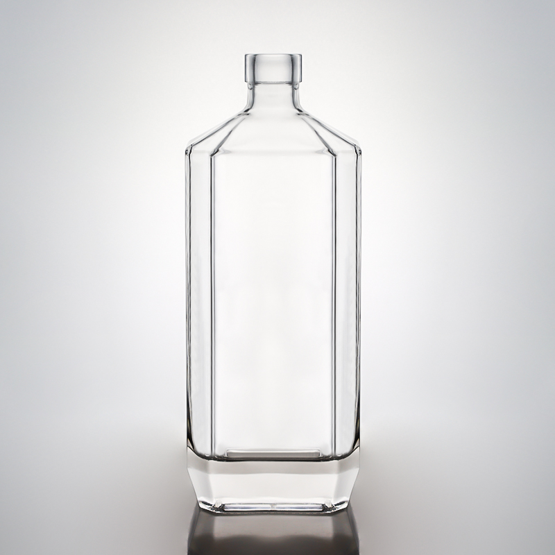 VIT112 750ml 960g square shape popular glass bottle with cor