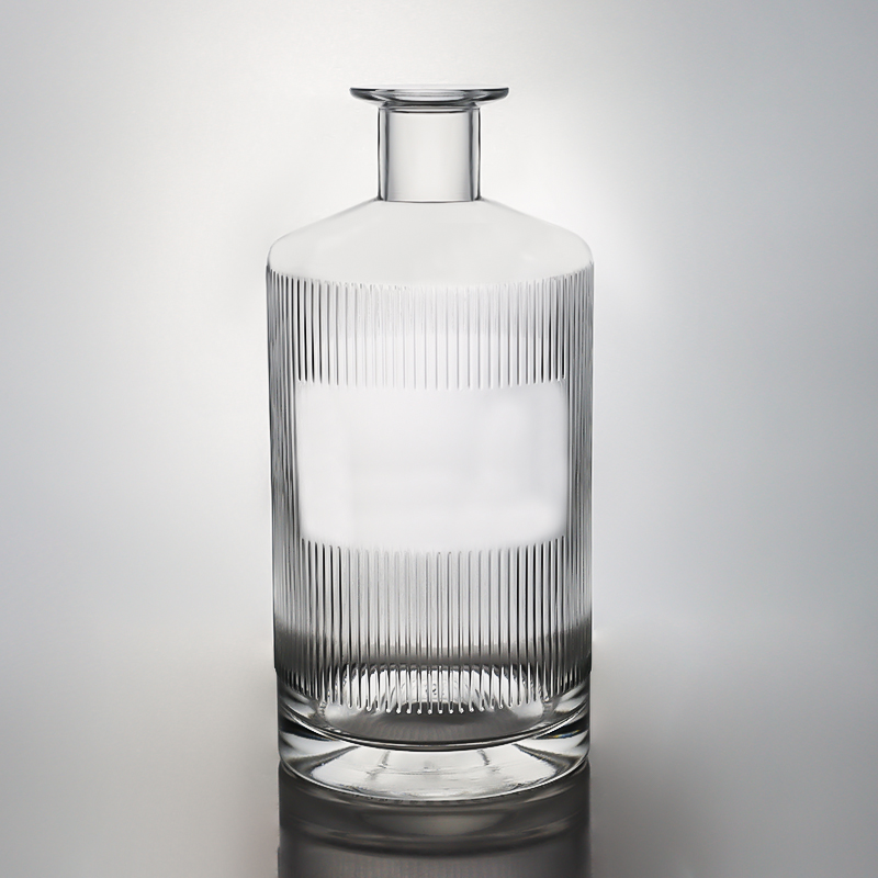 VIT115 750ml 700g with embossed and label area trendy glass